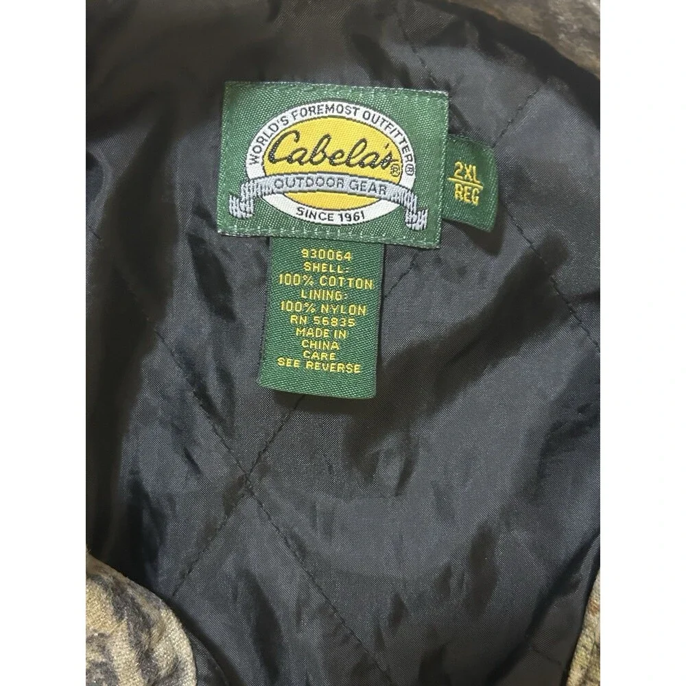 Vintage Cabelas Shirt Mens 2XLarge Camo Faded Chamois Flannel USA 90s Hunting - Picture 2 of 10